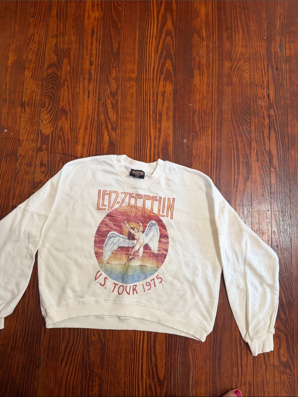 Led Zeppelin White Graphic Tour Sweatshirt - Vintage Style Crewneck